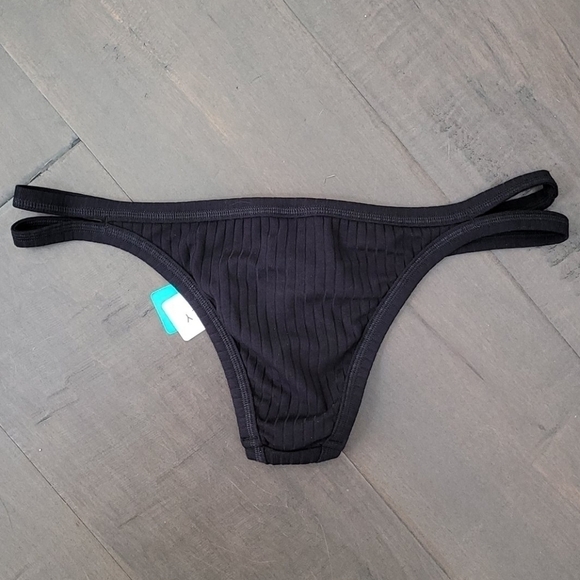 NWT Seafolly Inka Rib Brazilian Pant Cheeky Strappy Swim Bottom 10 - Picture 5 of 5